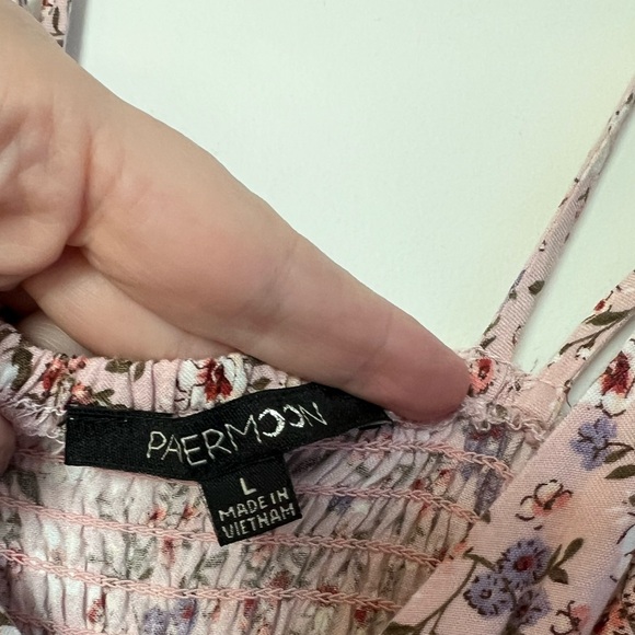 Floral Pink Maxi Dress Spaghetti Strap Sundress Size L - Picture 5 of 7